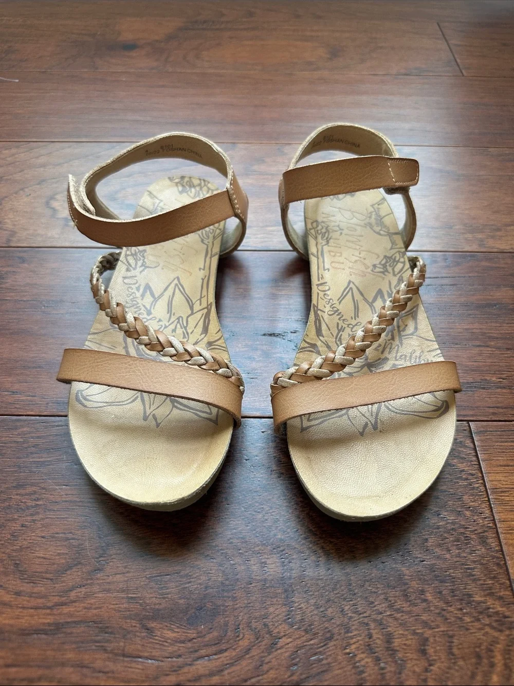 Girls Blowfish Tan Braided Strap Sandals